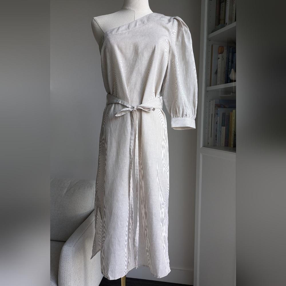 BCBG Maxazria One Shoulder Midi Dress